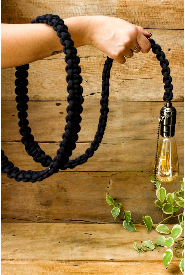 Luminaria Cordao de Luz Preto e Grafite -4- Luminaria Cordao de Luz Preto e Grafite -4-